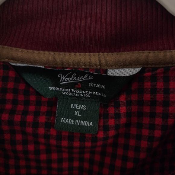 Men's Woolrich 1/4 Zip Burgundy Elbow Patch Pullover Sweatshirt Sz XL Utility - Picture 4 of 7